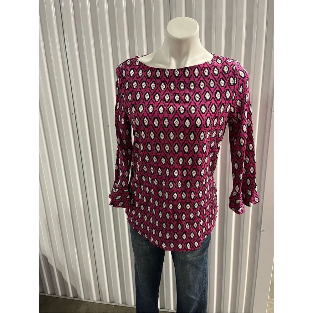 Kim Rogers 3/4 bell sleeve top size large